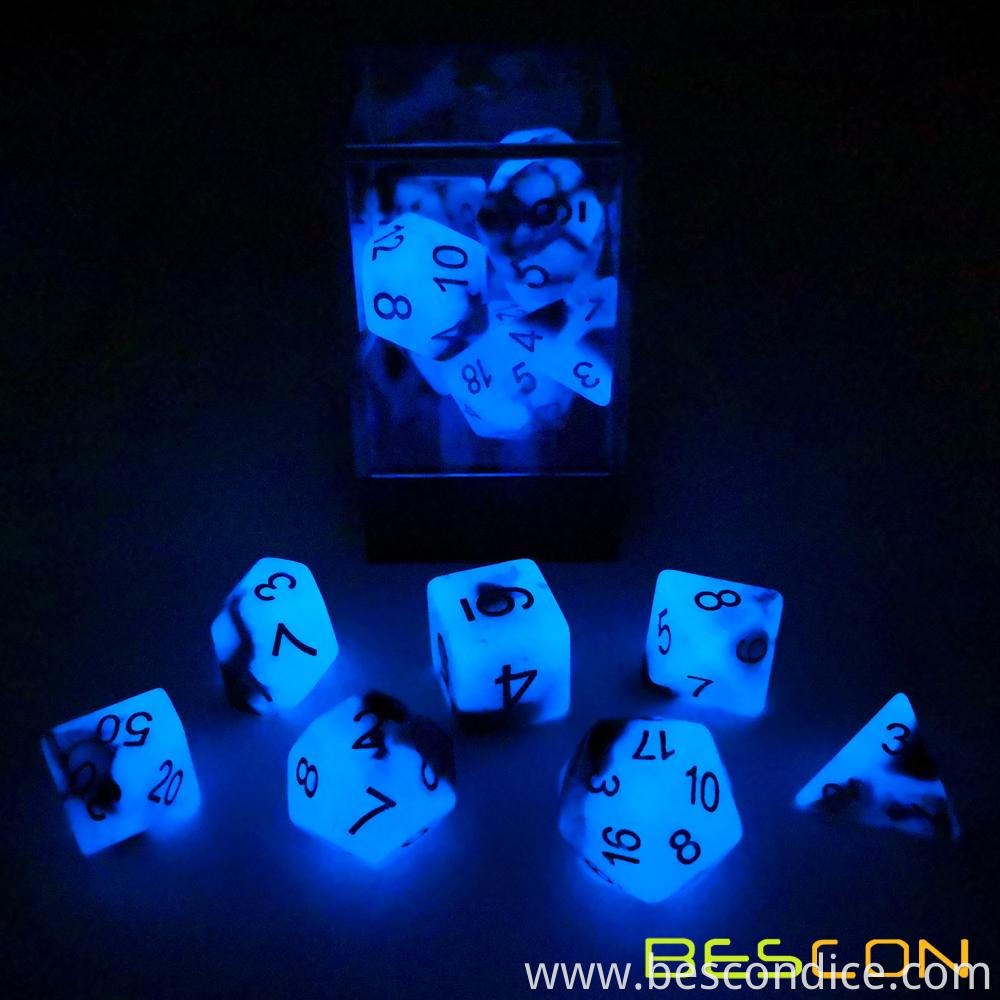 Blue Dawn Glow In The Dark Dnd Dice Set 4